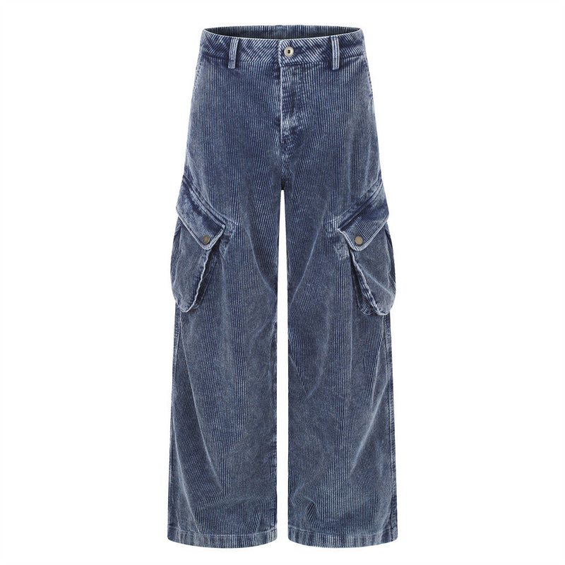 Herren-Cargohose aus Cord – Weites Bein, viele Taschen, Vintage-Washed-Look