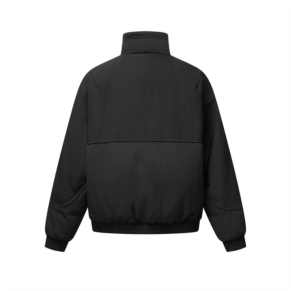Men's Padded Stand-Collar Bomber Jacket with Double-Pull Zip