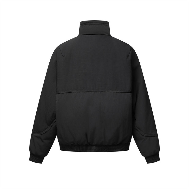 Men's Padded Stand-Collar Bomber Jacket with Double-Pull Zip