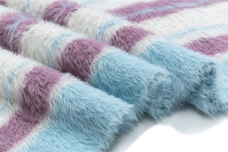 Gilet pull rayé col V – Pull sans manches en maille duveteuse