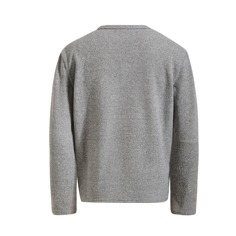 Men's Ribbed Henley Long-Sleeve Shirt – Vintage American Style