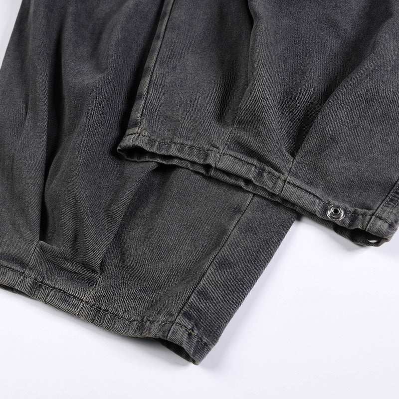 Wide-Leg Balloon Jeans – Acid-Washed Vintage Parachute Silhouette