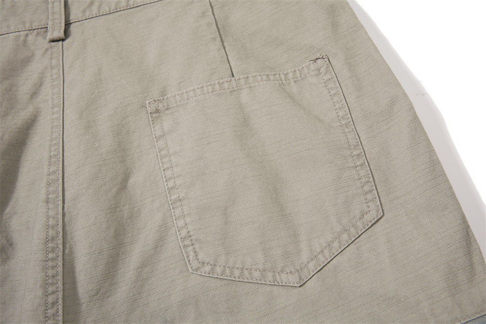 One-Shoulder Bib Overalls – Wide-Leg Cargo Pants with Zip Pockets & Pintuck