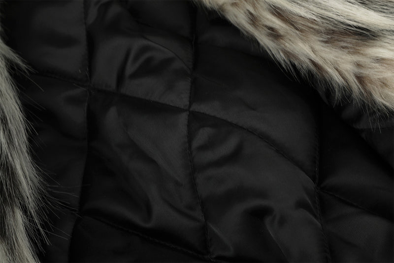 Faux Leather Bomber Jacket with Fur Collar and Buckle Detail