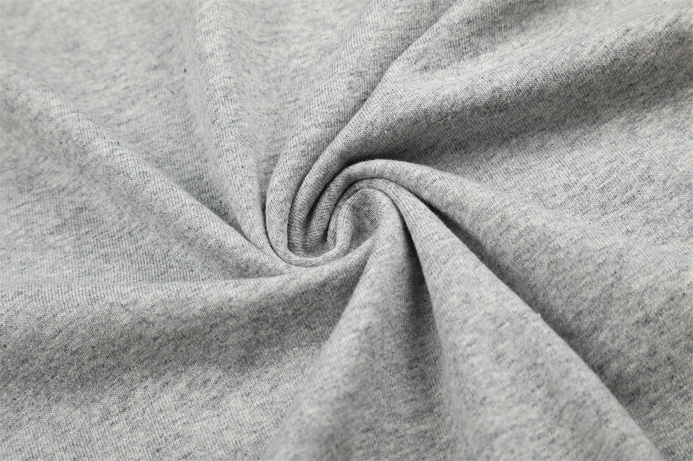 Men's Eagle & Star Graphic Long Sleeve Tee – Grey Colorblock Crew Neck