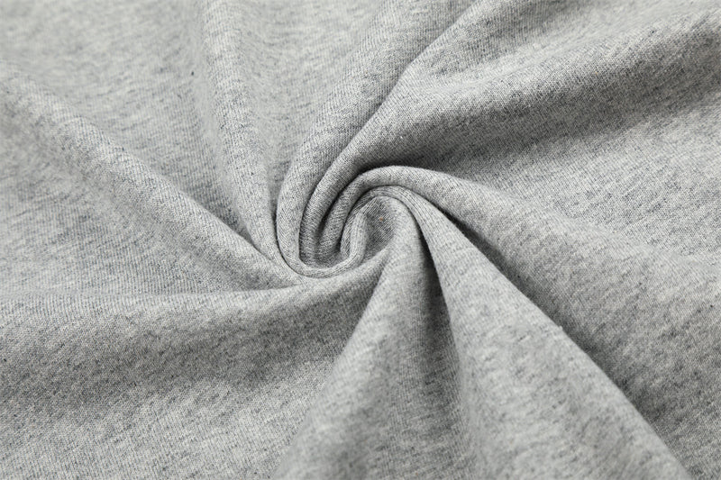 Men's Eagle & Star Graphic Long Sleeve Tee – Grey Colorblock Crew Neck