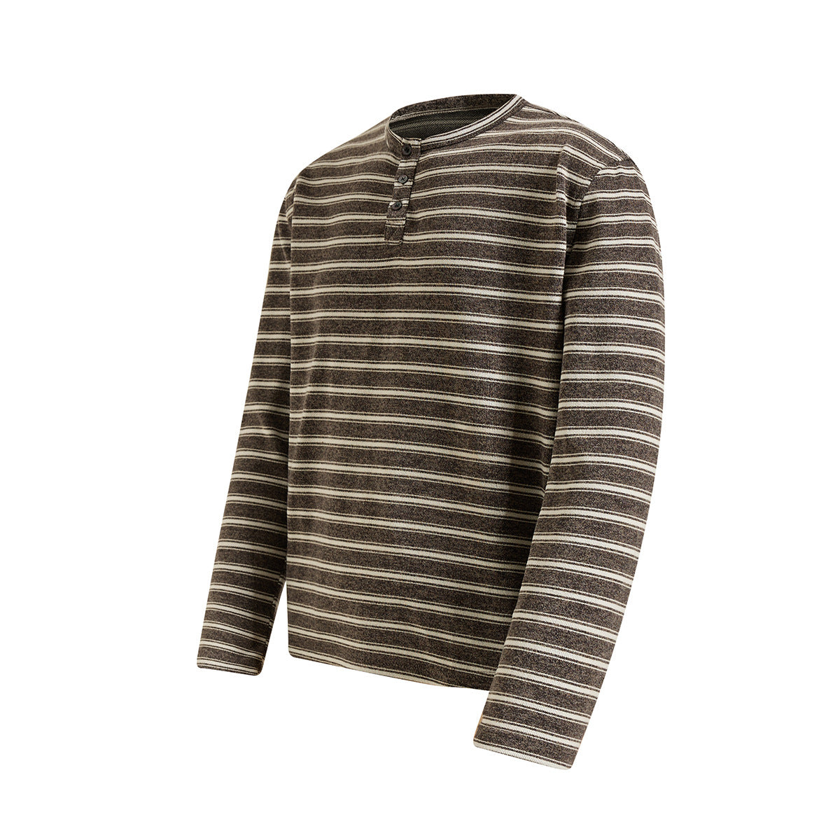 Men's Striped Henley Long-Sleeve Shirt – Vintage American Lazy Style