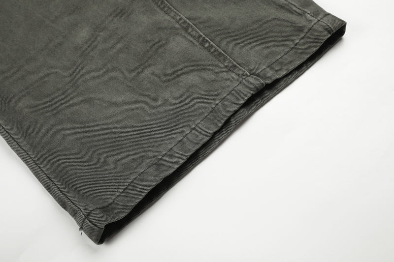 Wide-Leg Studded Denim Pants – Relaxed Fit Vintage American Street Style