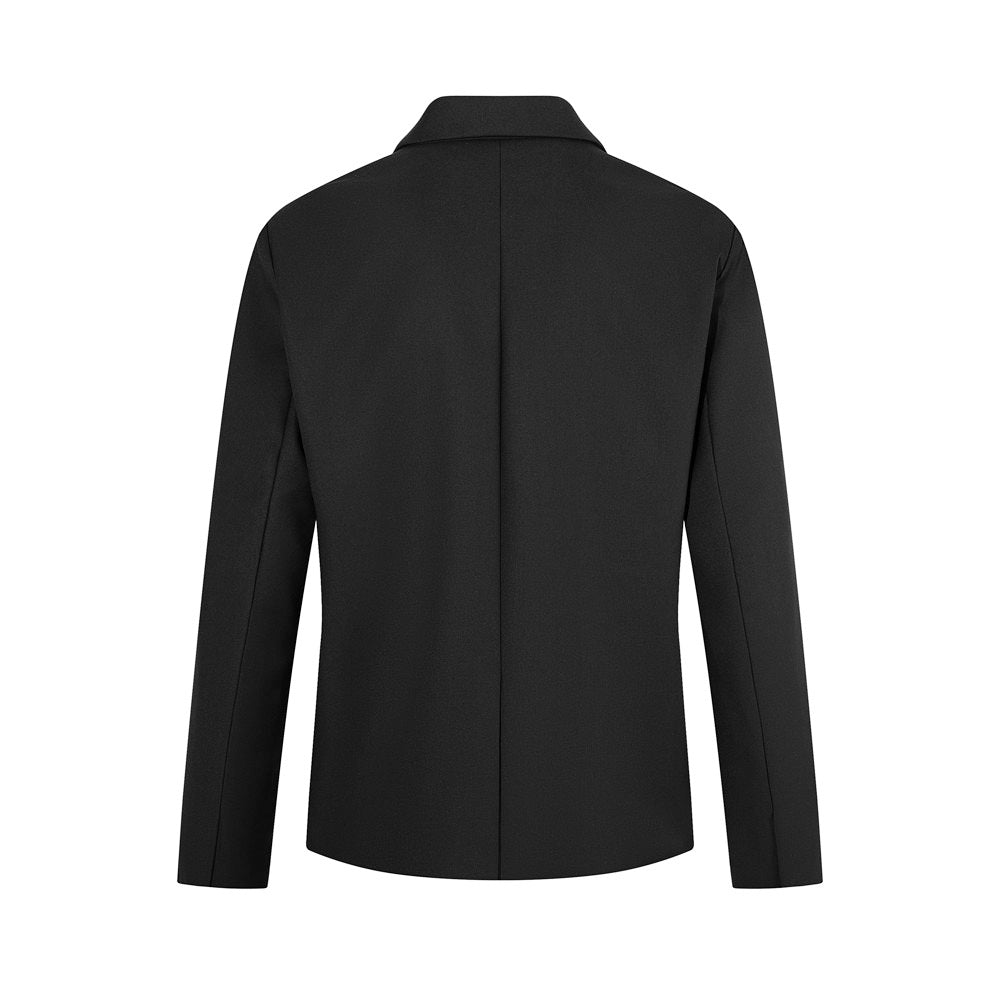 Men's Black Blazer Jacket – Four-Button Single-Breasted Structured Fit