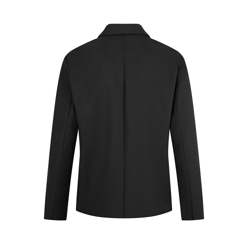 Men's Black Blazer Jacket – Four-Button Single-Breasted Structured Fit