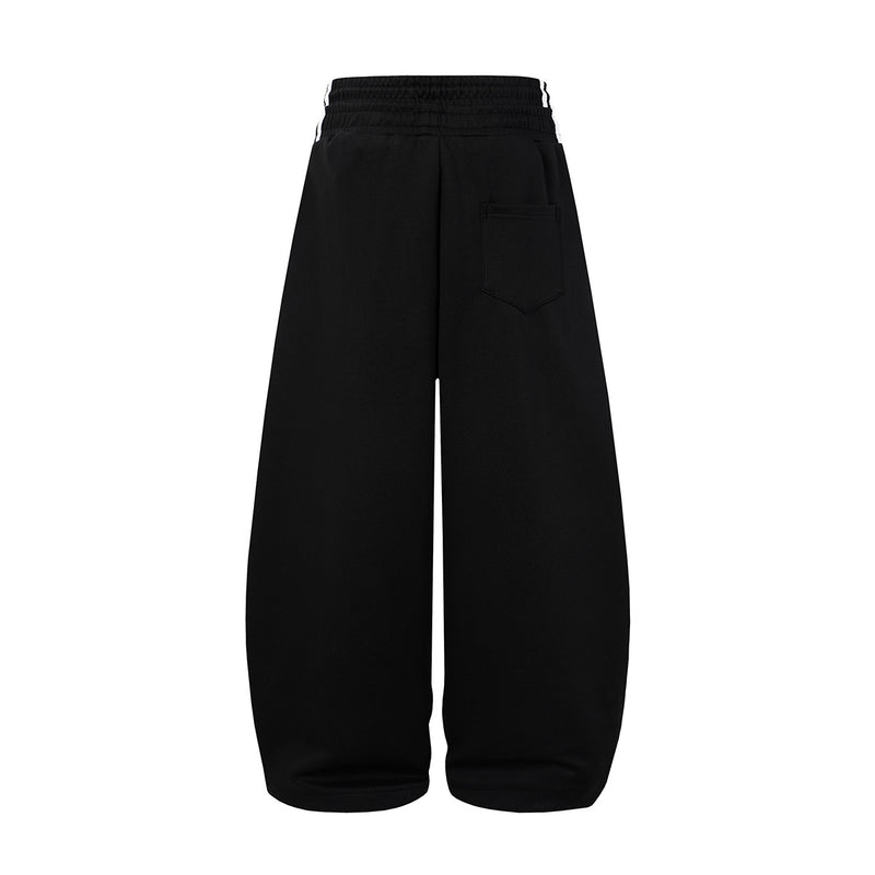 Ensemble veste de survêtement rétro à trois bandes et pantalon large avec écusson brodé
