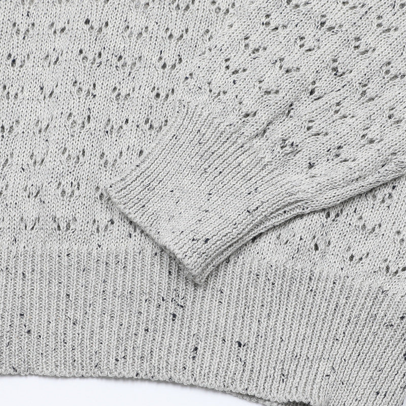 Cat Jacquard Polo Collar Openwork Knit Sweater – Unisex Korean Style