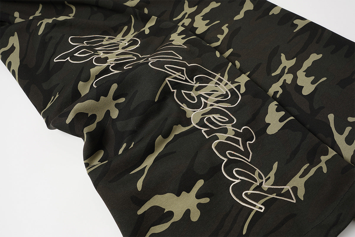 Wide-Leg Camo Sweatpants – Baggy Streetwear Joggers with Drawstring Waist