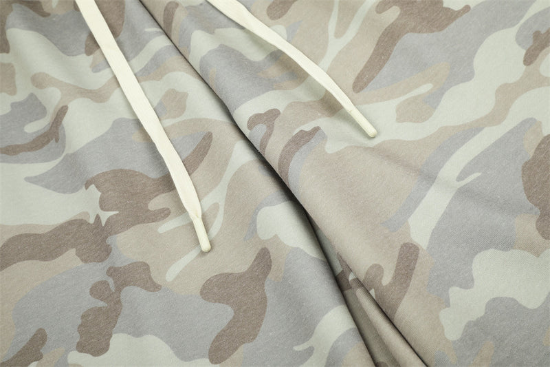 Pantalon de survêtement homme camouflage wide leg à cordon – Coupe décontractée