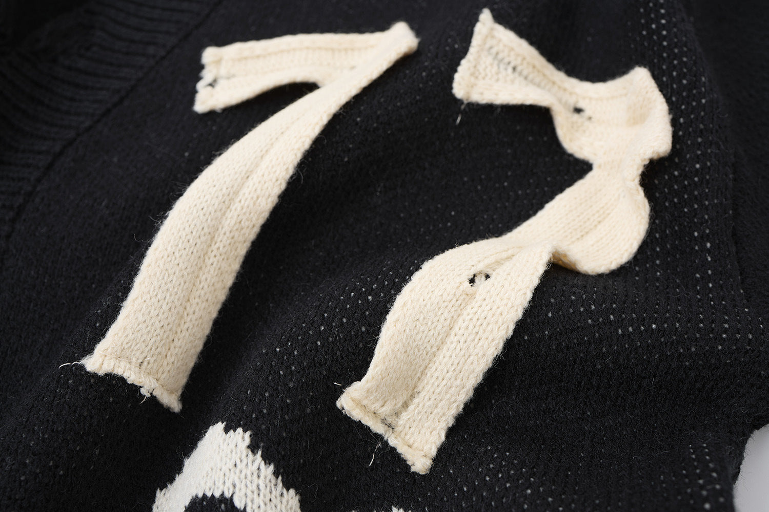 Gilet Born Late 77 en maille délavée – Jacquard oversize high-street
