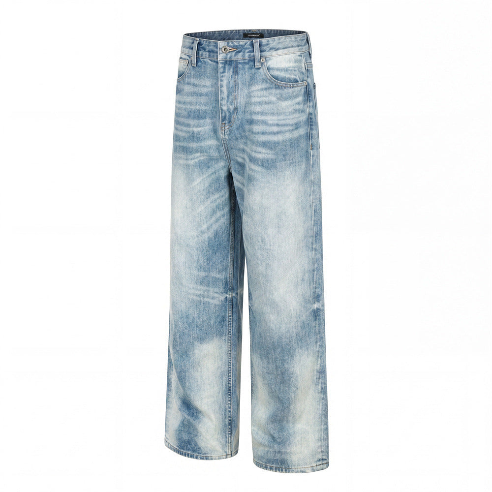 Wide-Leg-Baggy-Jeans – Vintage-Denim mit Glacier-Blue-Waschung