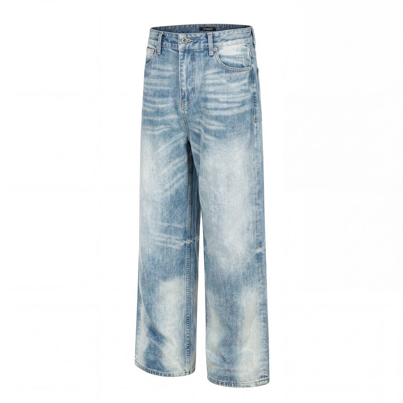 Wide-Leg-Baggy-Jeans – Vintage-Denim mit Glacier-Blue-Waschung