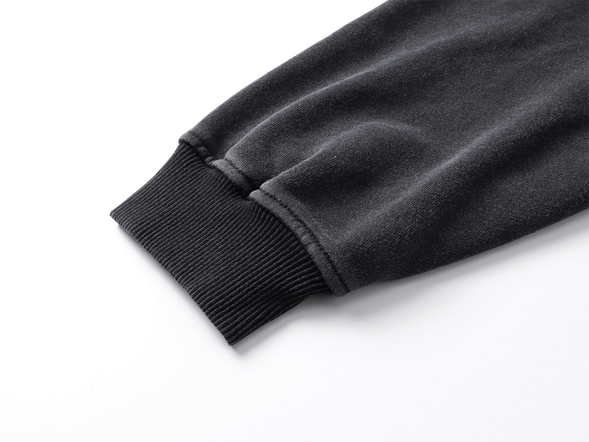 Veste à capuche zippée à multiples poches – Délavage acide vintage