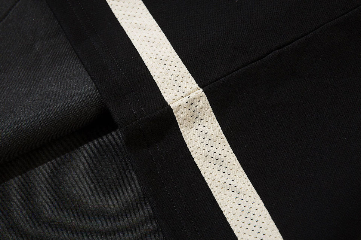 Lace-Up Hockey Jersey Sweatshirt – Colorblock Mesh Panel Pullover