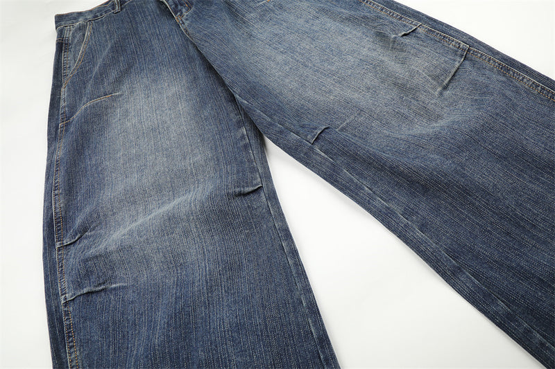Baggy Black Jeans für Herren – Wide-Leg-Barrel-Fit aus verwaschenem Denim