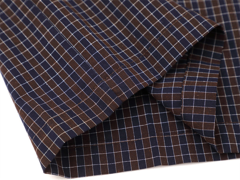 Plaid Short Sleeve Shirt with Pearl Studs – Oversized Hip Hop Streetwear