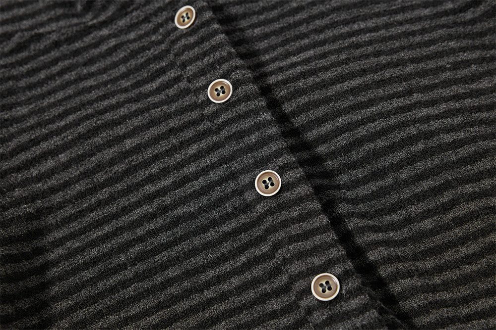 Striped Henley Hoodie – Men's Vintage-Inspired Pullover with Button Placket