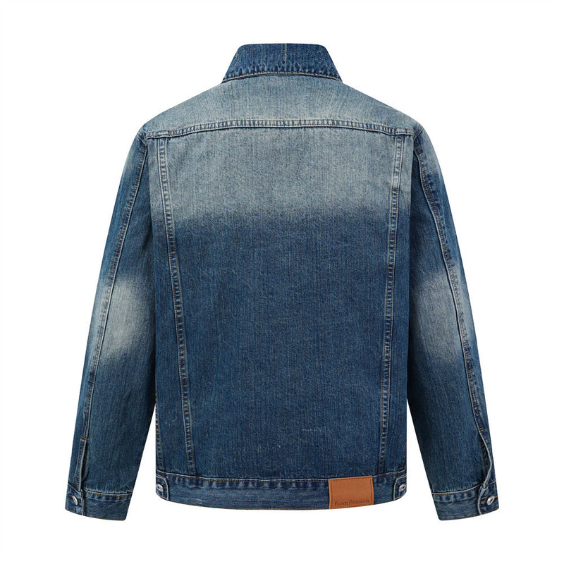 Veste en jean homme délavée et usée – Style street vintage punk