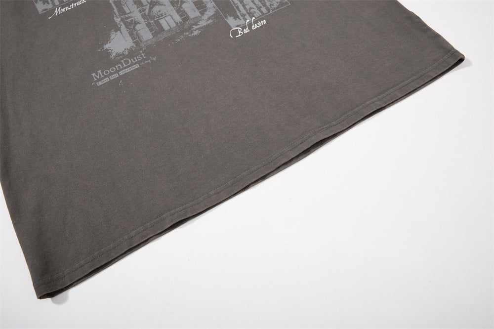 Cathedral Graphic Raglan Long Sleeve Tee with Star-Print Sleeves
