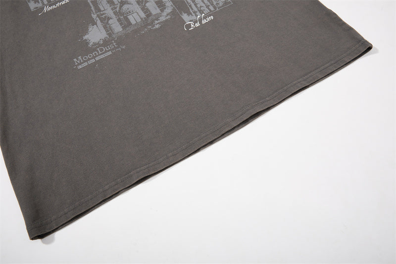 Cathedral Graphic Raglan Long Sleeve Tee with Star-Print Sleeves