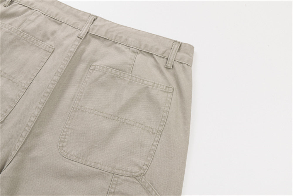 Men's Wide-Leg Cargo Pants – Straight-Fit Utility Trousers with Pocket Detail