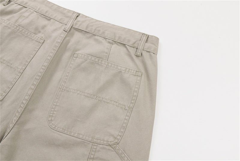 Men's Wide-Leg Cargo Pants – Straight-Fit Utility Trousers with Pocket Detail