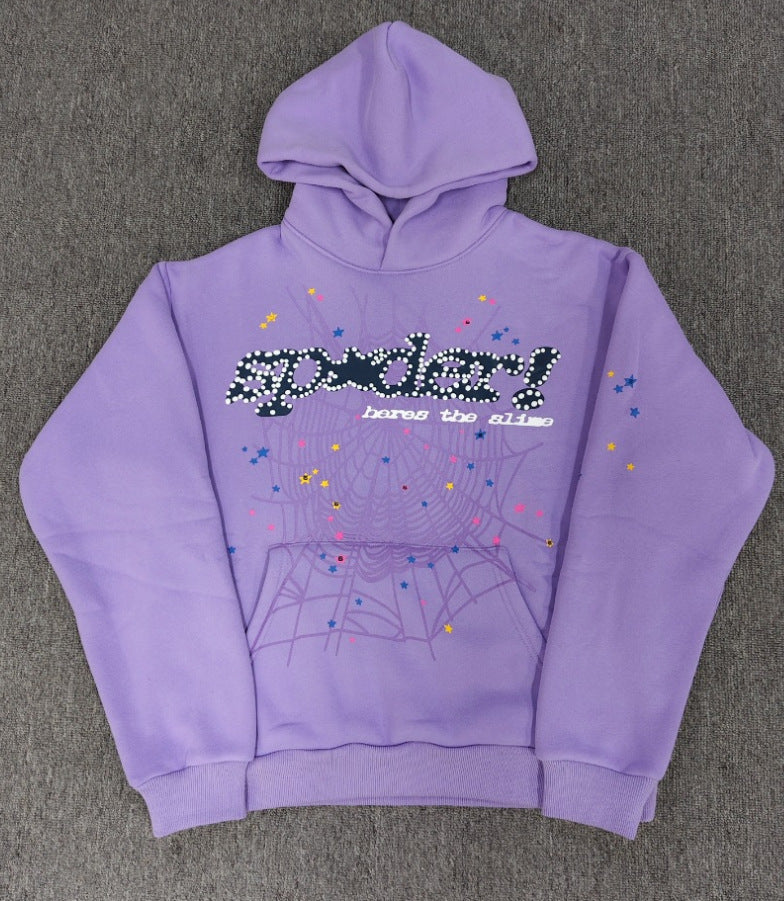 Sp5der “Hares the Slime” Hoodie – Lavender Purple 440GSM Heavyweight Spider-Web Streetwear Pullover