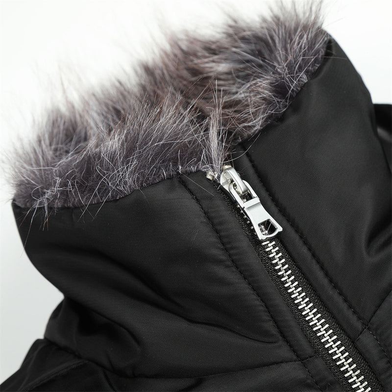 Faux Fur Collar Padded Bomber Jacket – Quilted Stitch Detail Men's Winter Coat