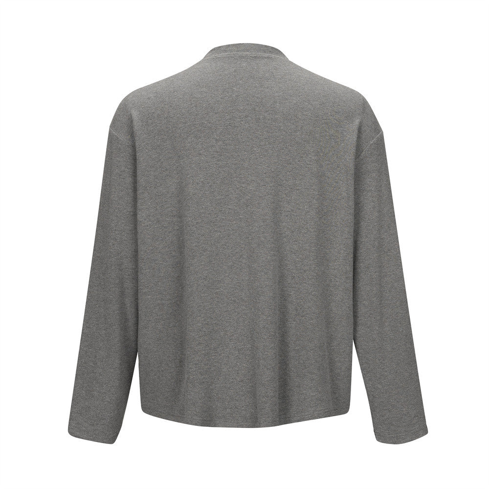 Men's Oversized Long Sleeve Raglan T-Shirt – Relaxed Fit Solid Crew Neck Top