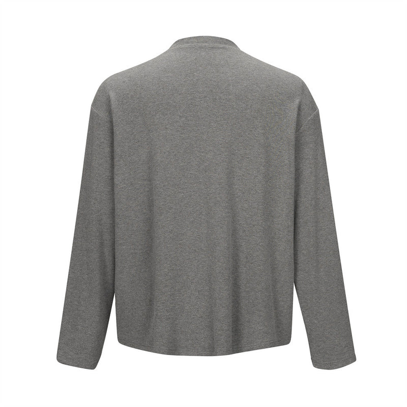 Men's Oversized Long Sleeve Raglan T-Shirt – Relaxed Fit Solid Crew Neck Top