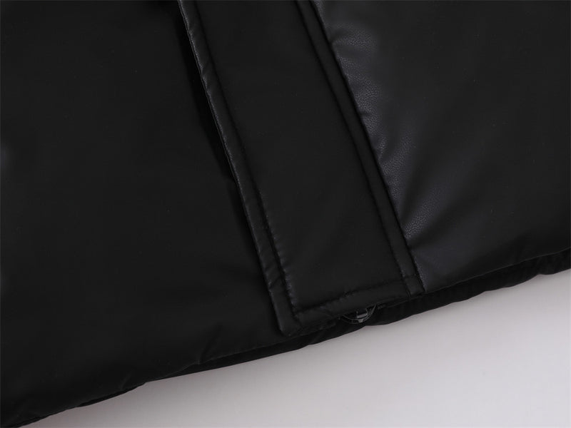 Doudoune noire à capuche pour homme – Coupe oversize, matelassage et duvet