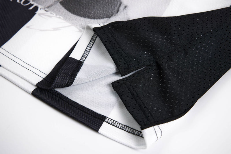 Maillot de football à manches longues noir et blanc à rayures, polo graphique