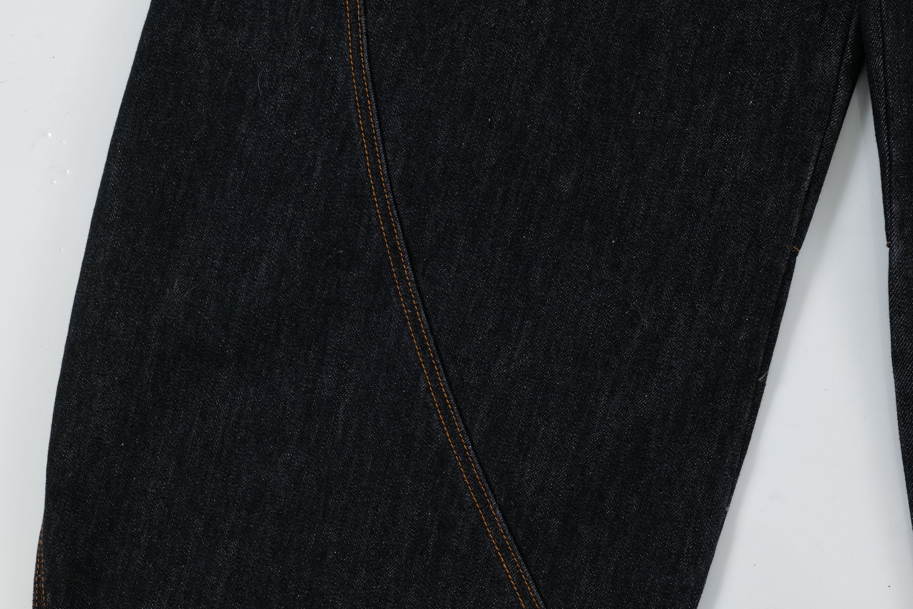 Curved Balloon-Leg Jeans | Dark Indigo Structured Denim