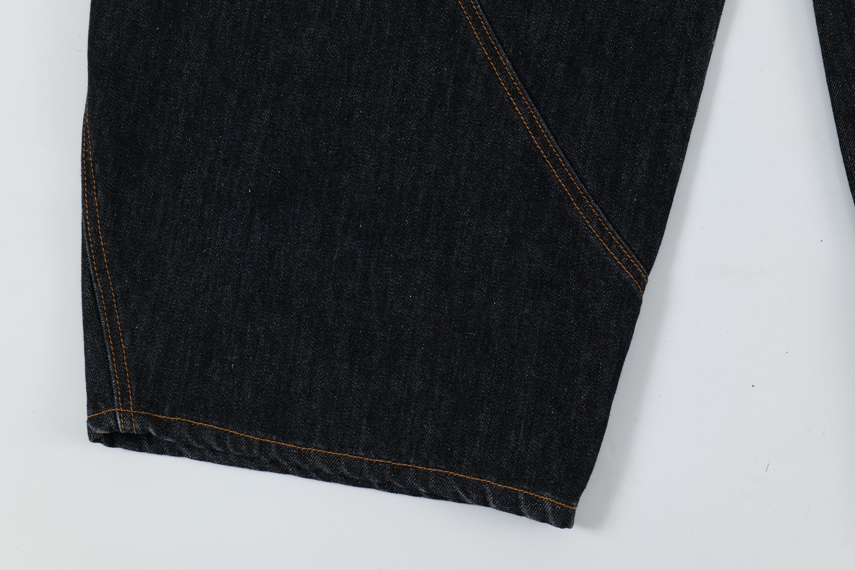Curved Balloon-Leg Jeans | Dark Indigo Structured Denim