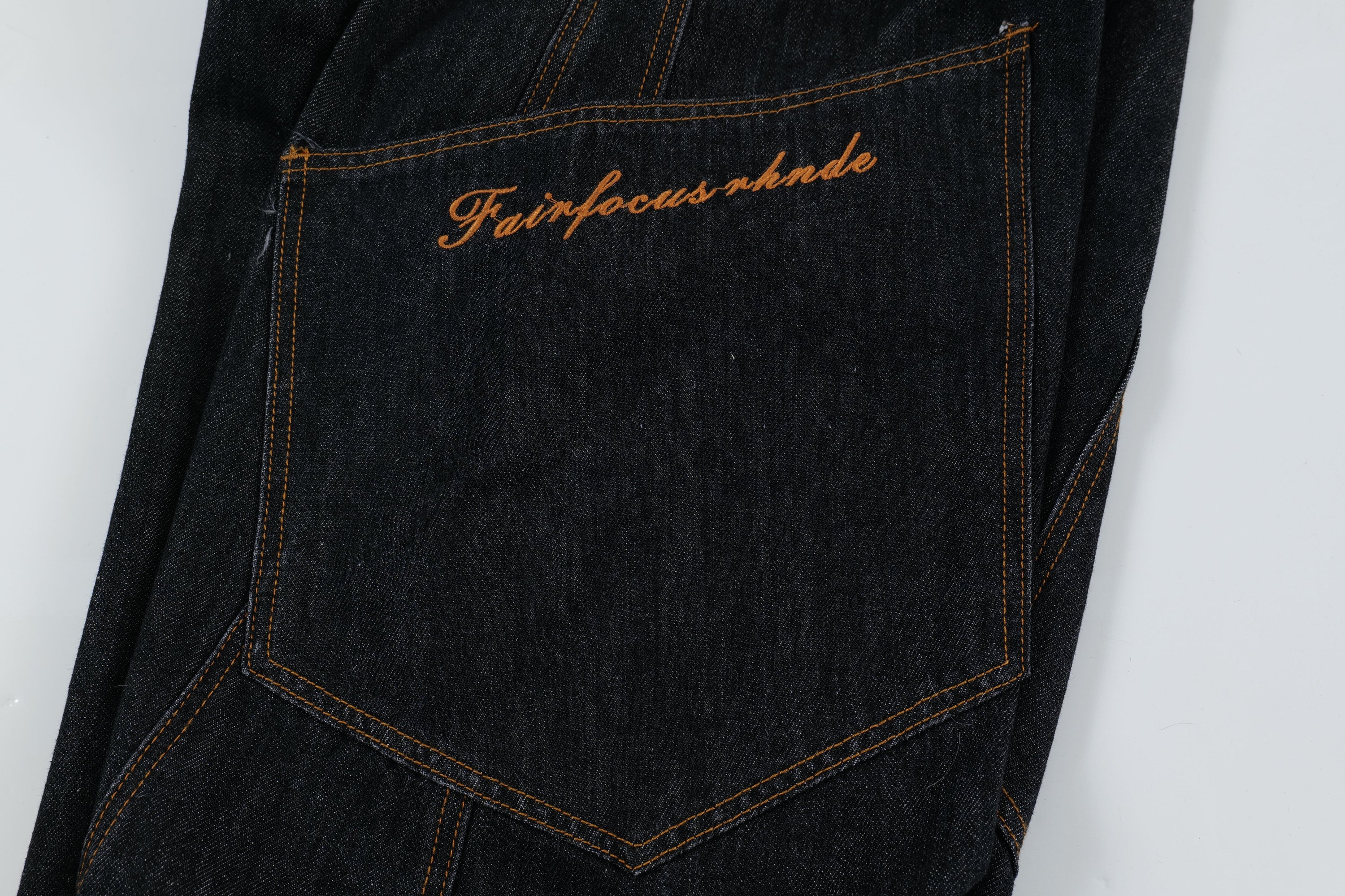 Curved Balloon-Leg Jeans | Dark Indigo Structured Denim