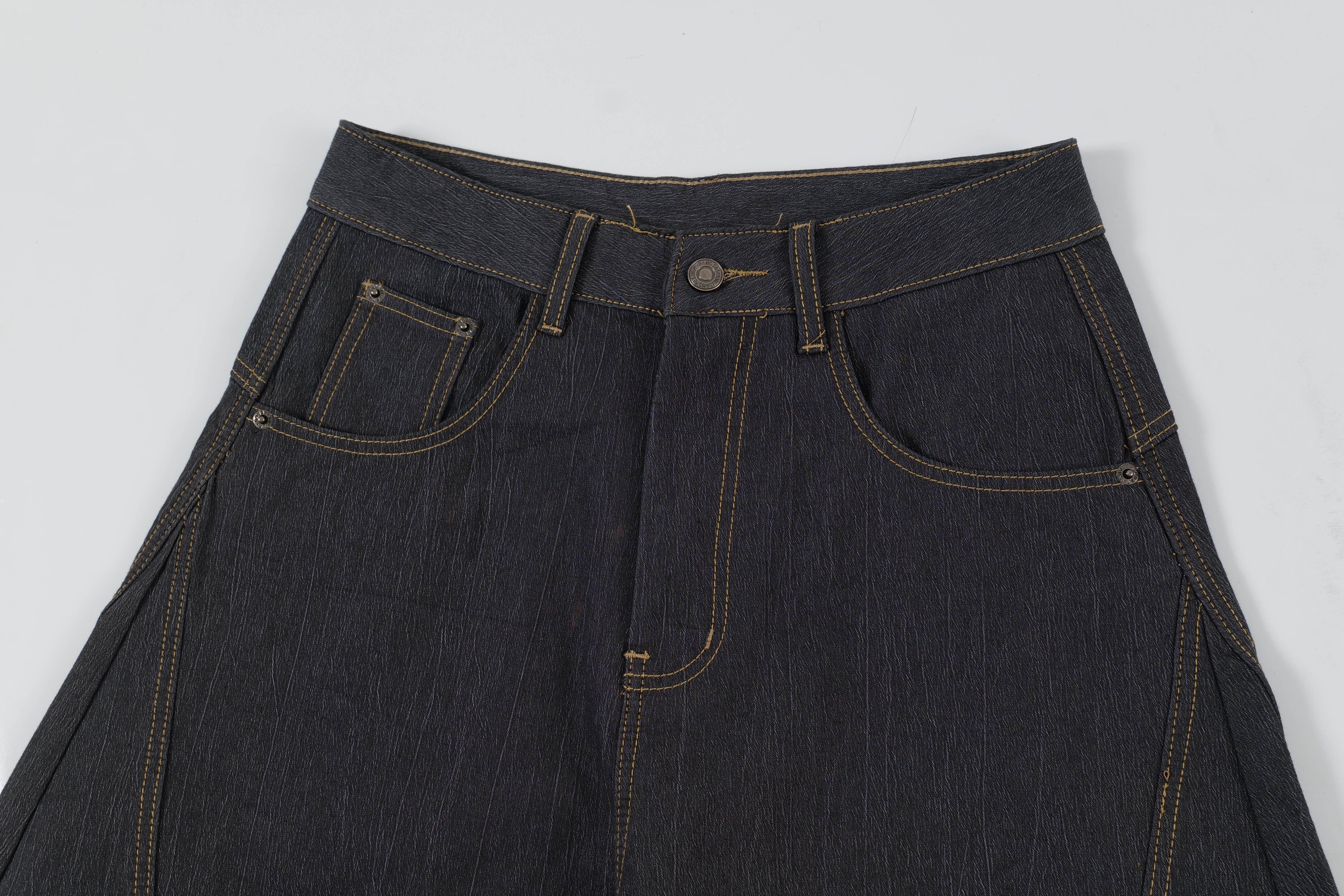 Omirad Curved Volume Wide-Leg Balloon Jeans | SEAKOFF