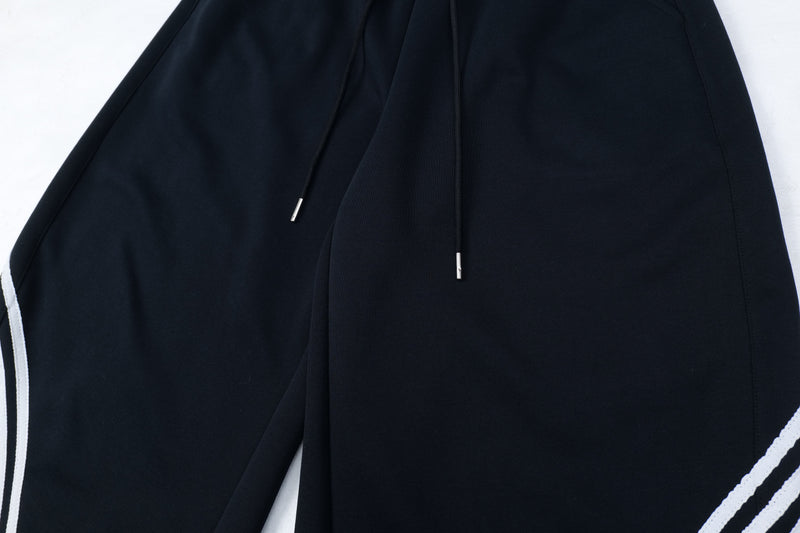 Curved Triple-Stripe Wide-Leg Track Pants | Streetwear