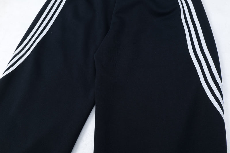 Curved Triple-Stripe Wide-Leg Track Pants | Streetwear