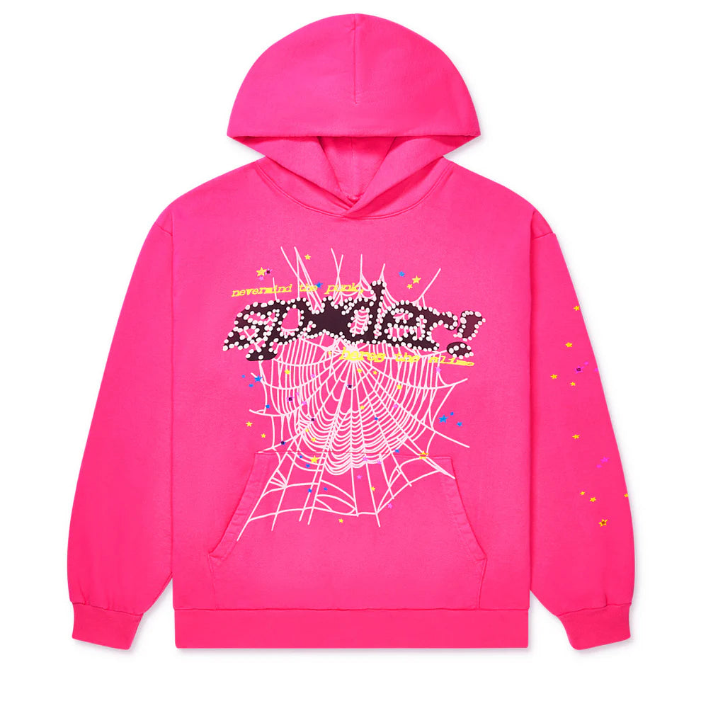 Sp5der “Nevermind the Punk” Hoodie – Hot Pink 440GSM Heavyweight Streetwear Pullover