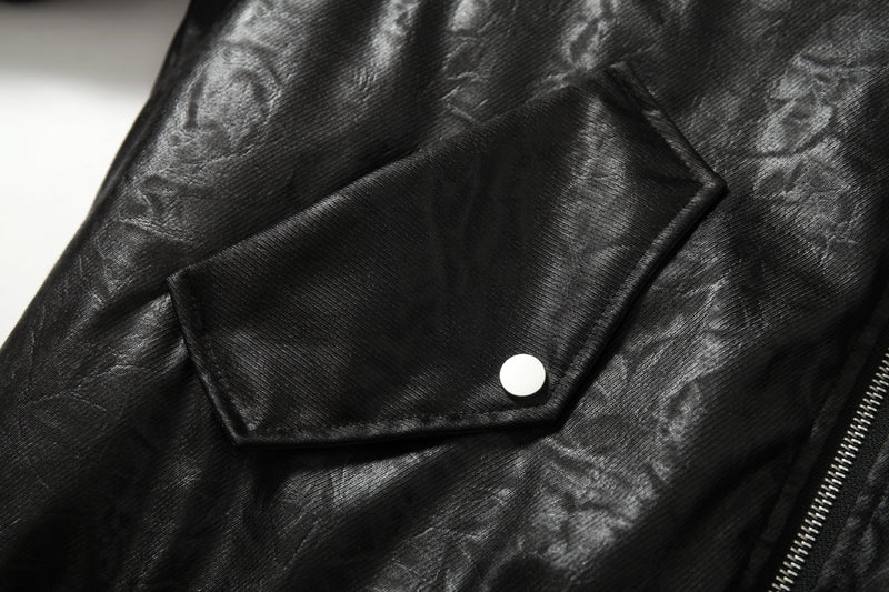 Fur-Trim Hooded Faux Leather Bomber Jacket | Restarall