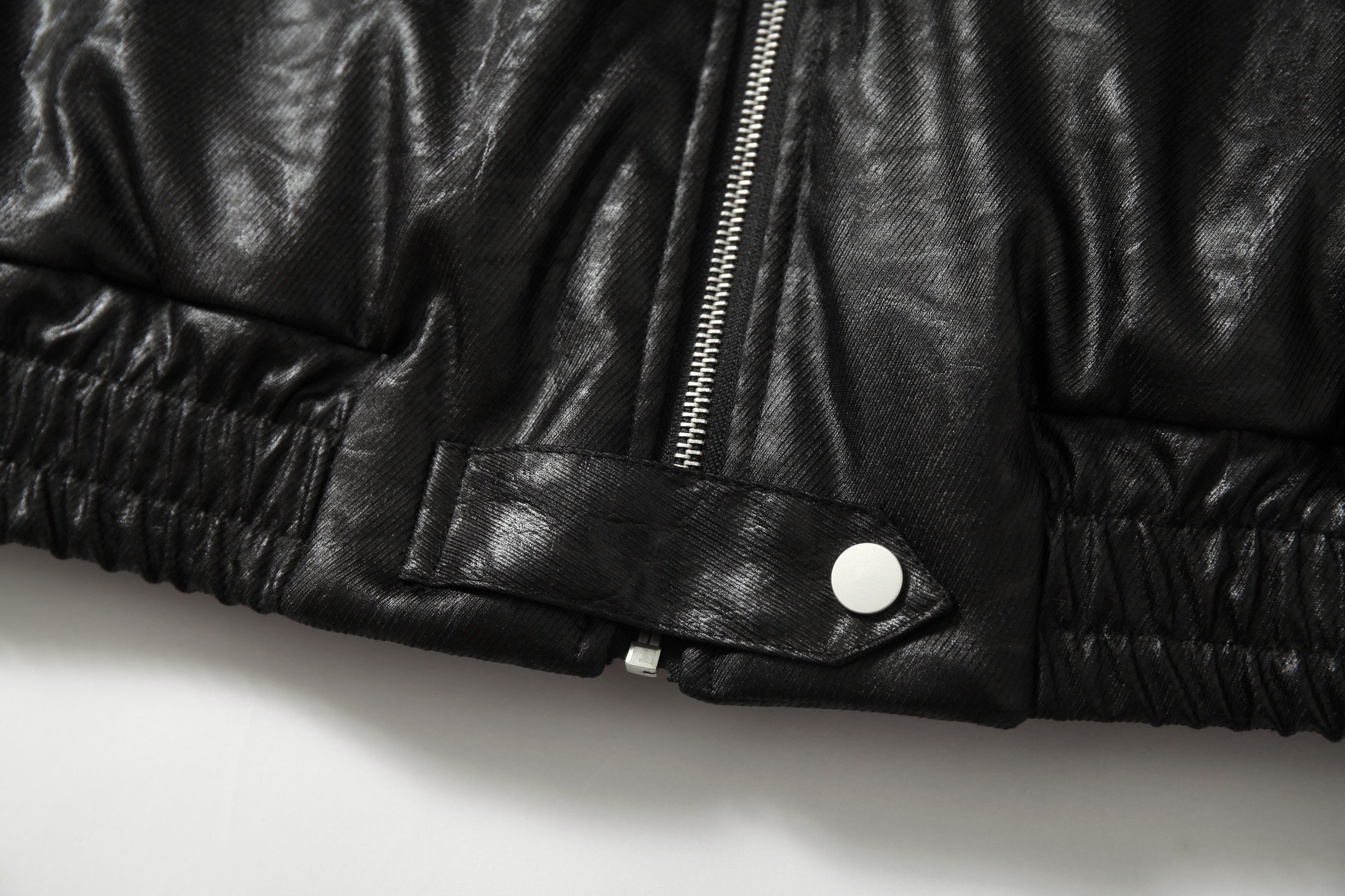 Fur-Trim Hooded Faux Leather Bomber Jacket | Restarall