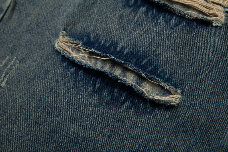 Omirad Patchwork Camo Panel Distressed Denim Jeans