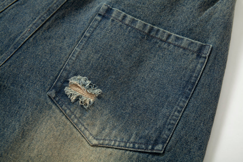 Omirad Patchwork Camo Panel Distressed Denim Jeans