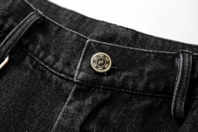 Omirad Side Stripe Washed Barrel-Leg Denim Jeans