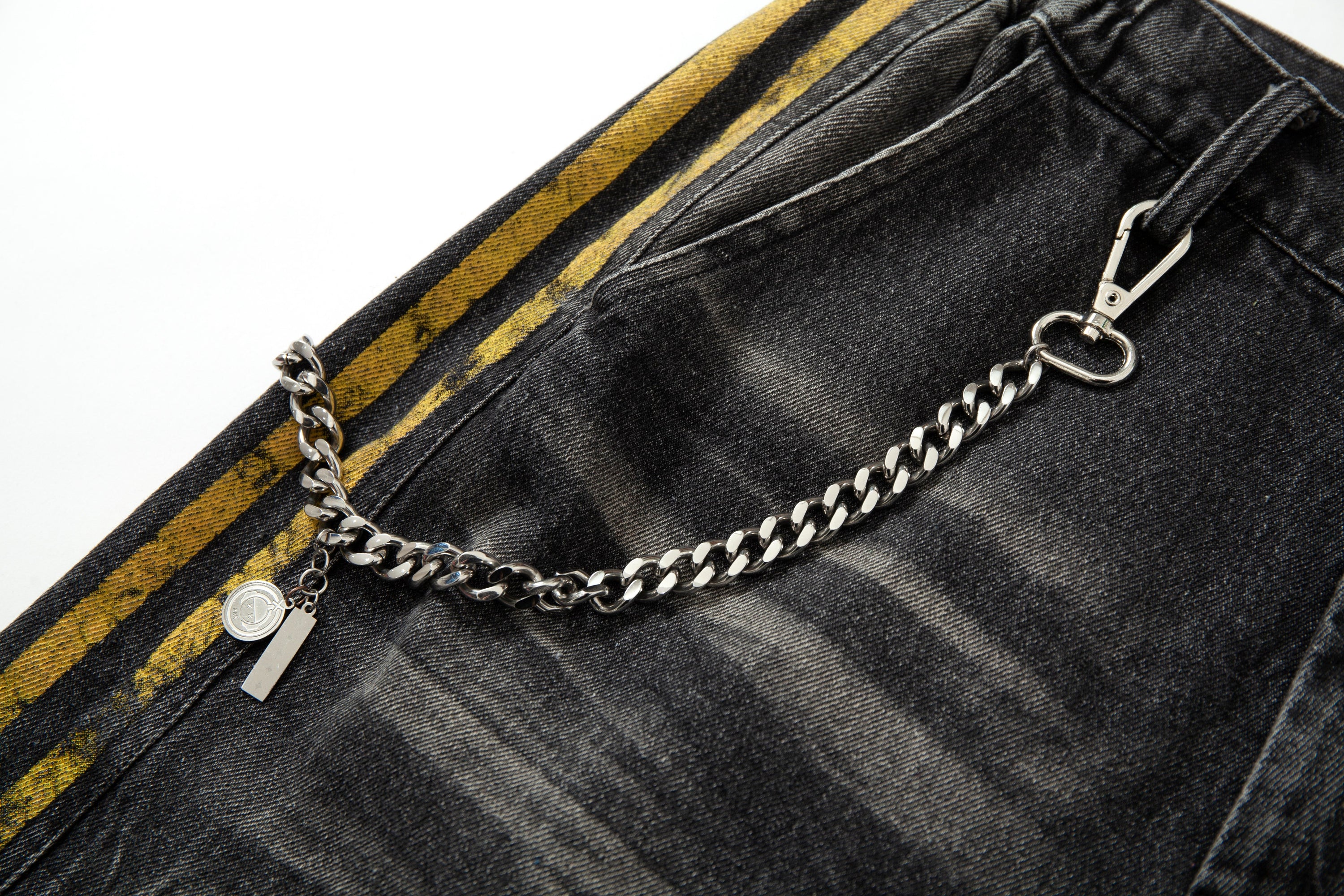 Omirad Side Stripe Washed Barrel-Leg Denim Jeans
